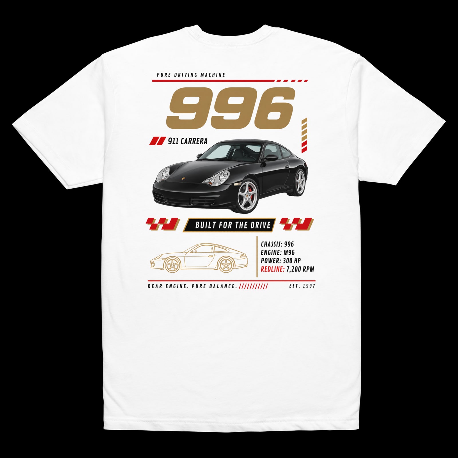 Porsche 911 T-Shirt Mockup Back